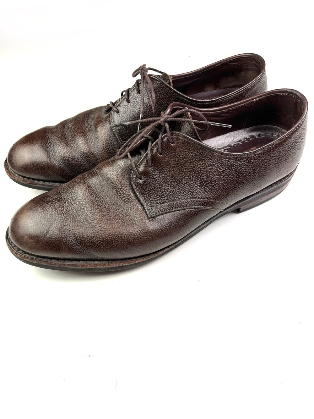 Allen Edmonds Brown Pebbled Leather Derby Shoes